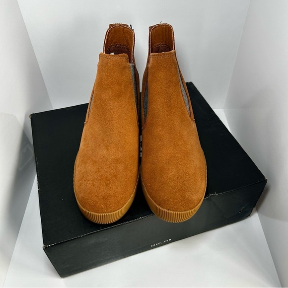 Sorel Women’s Out N About Slip On Wedge Suede Tan Boots, NWT, Waterproof, Size 5 - Picture 5 of 7